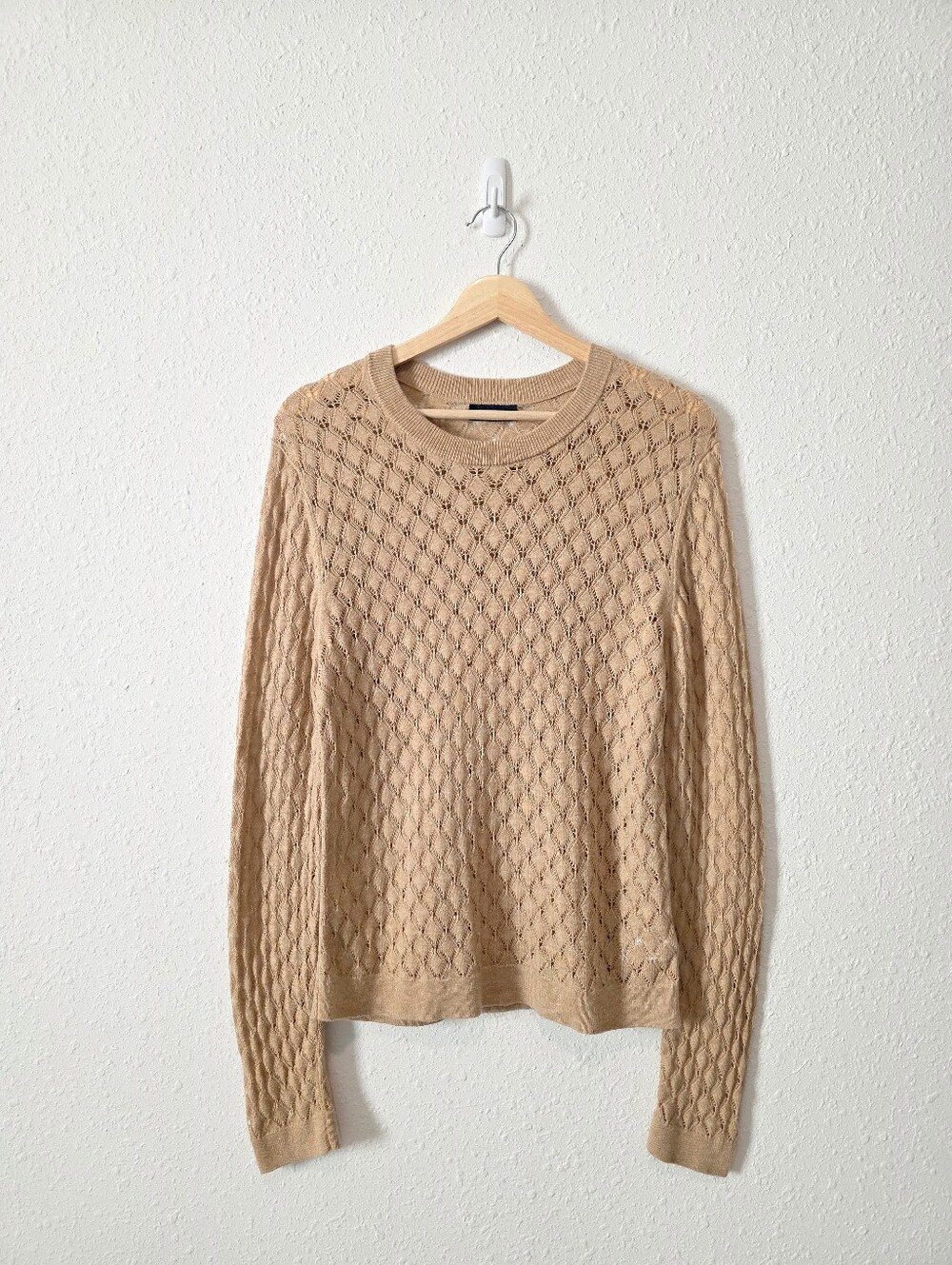 Gap Pointelle Wool Blend Knit Top L